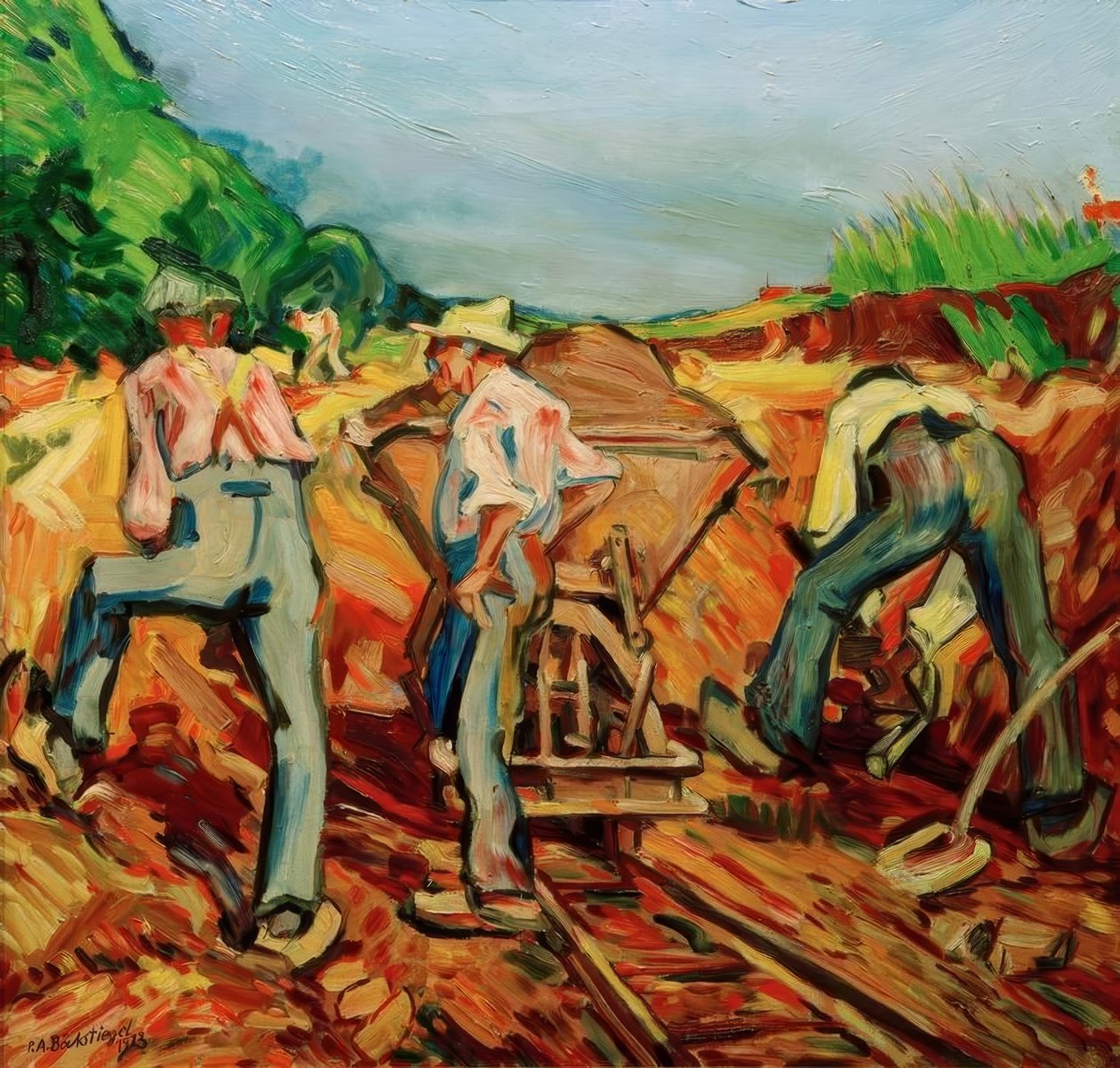 Lavoratore delle cave di argilla da Peter August Böckstiegel