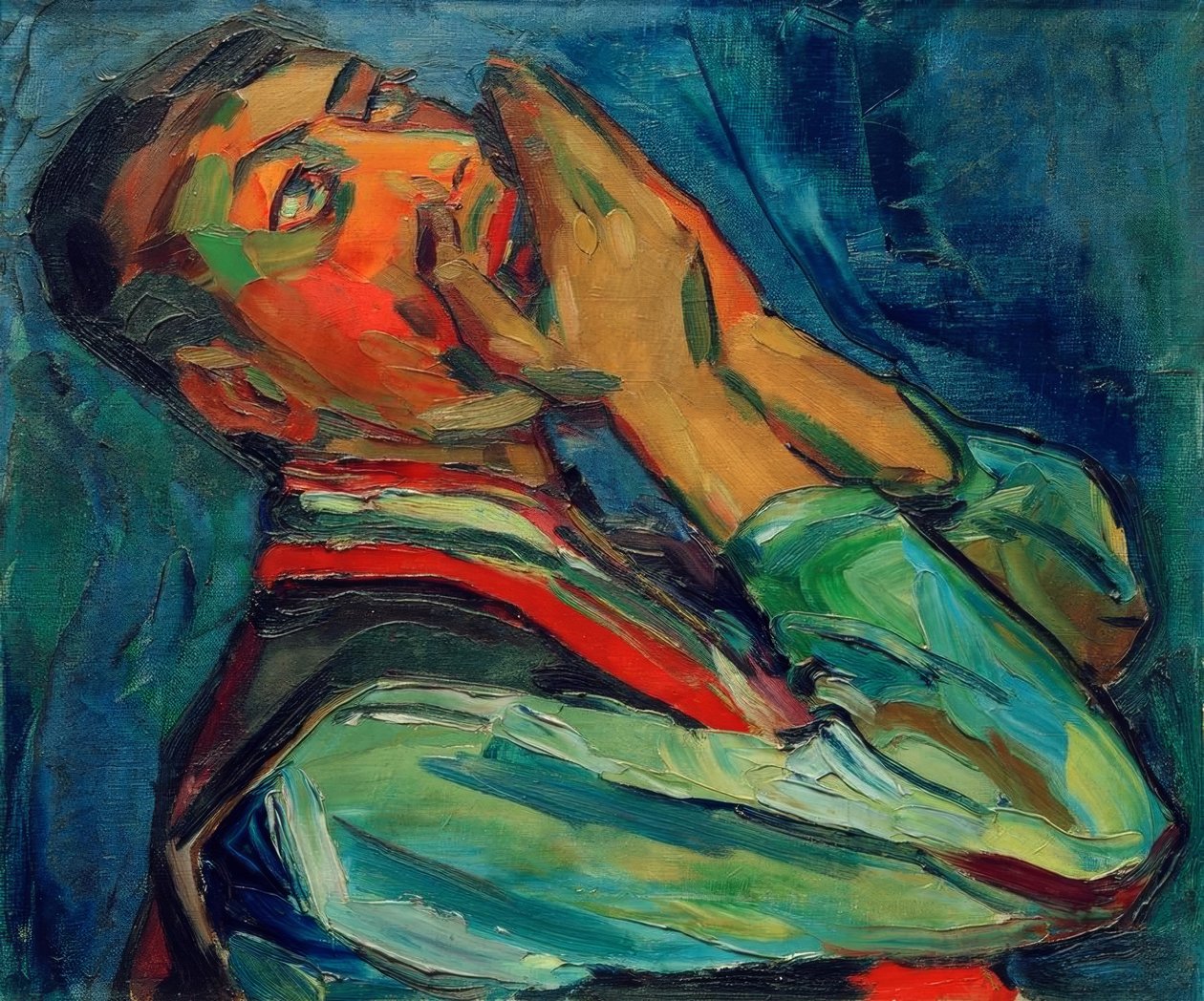 Suonatore di armonica a bocca da Peter August Böckstiegel