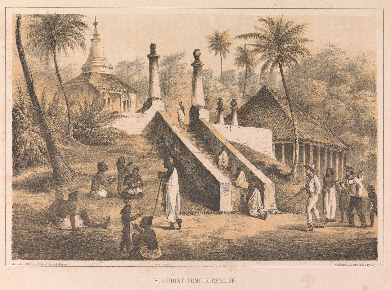 Tempio buddista, Ceylon da Peter Bernhard Wilhelm Heine