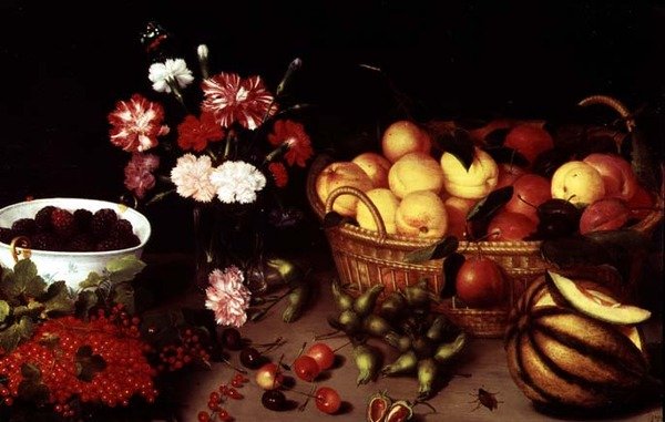 Natura morta di fiori e frutta da Peter Binoit