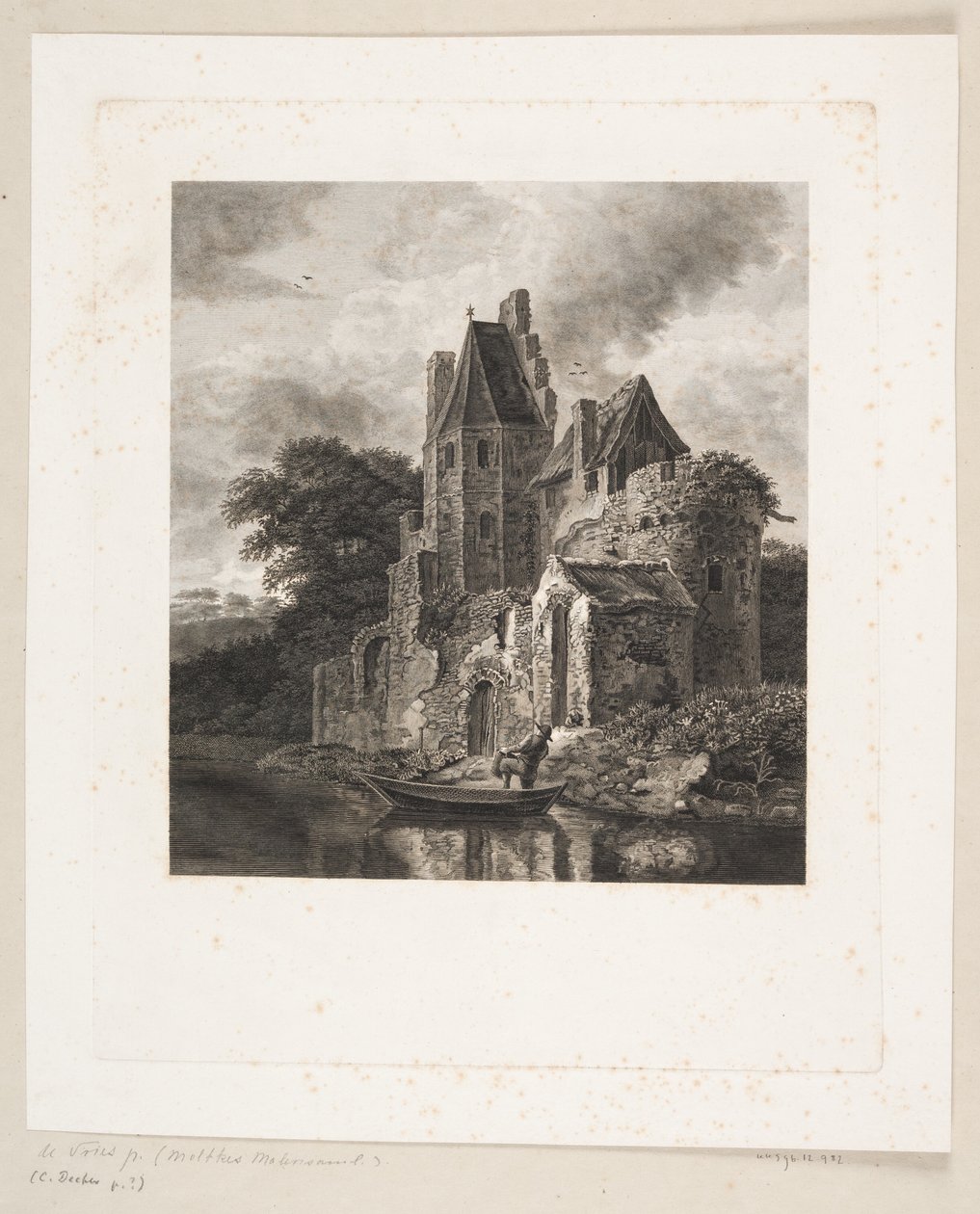 Rovine di un castello presso un fiume da Peter Christian Schøler