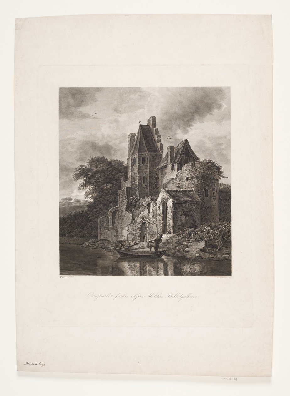Rovine di un castello lungo un fiume da Peter Christian Schøler