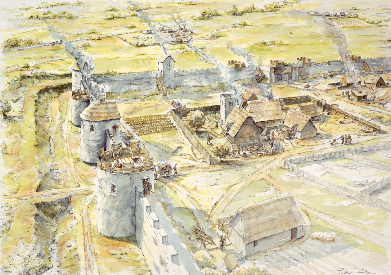 Castello di Portchester, fine X secolo, c1990-2010 da Peter Dunn