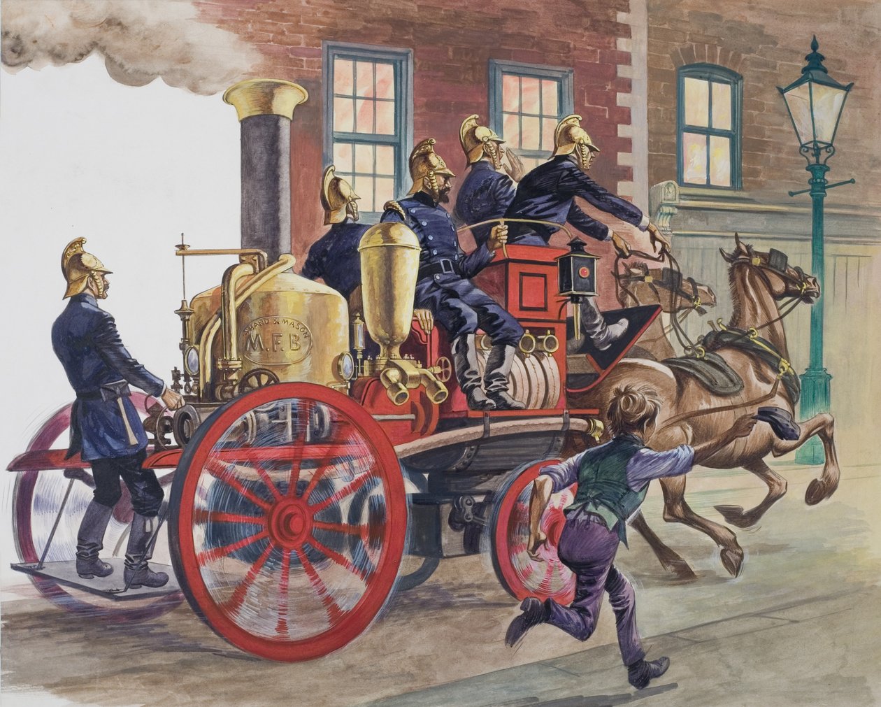 Motore antincendio (gouache su carta) da Peter Jackson