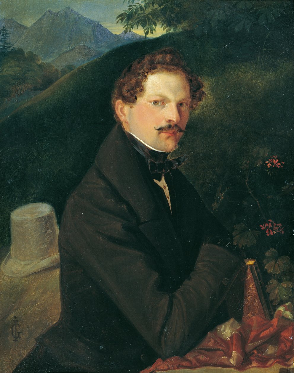 Ritratto di uomo nel paesaggio da Peter Johann Nepomuk Geiger
