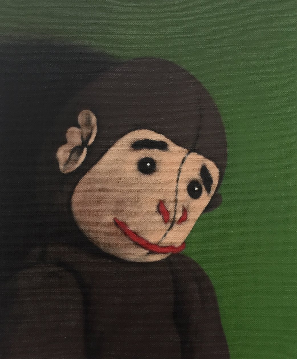 Ritratto di scimmia su verde, 2005 da Peter Jones