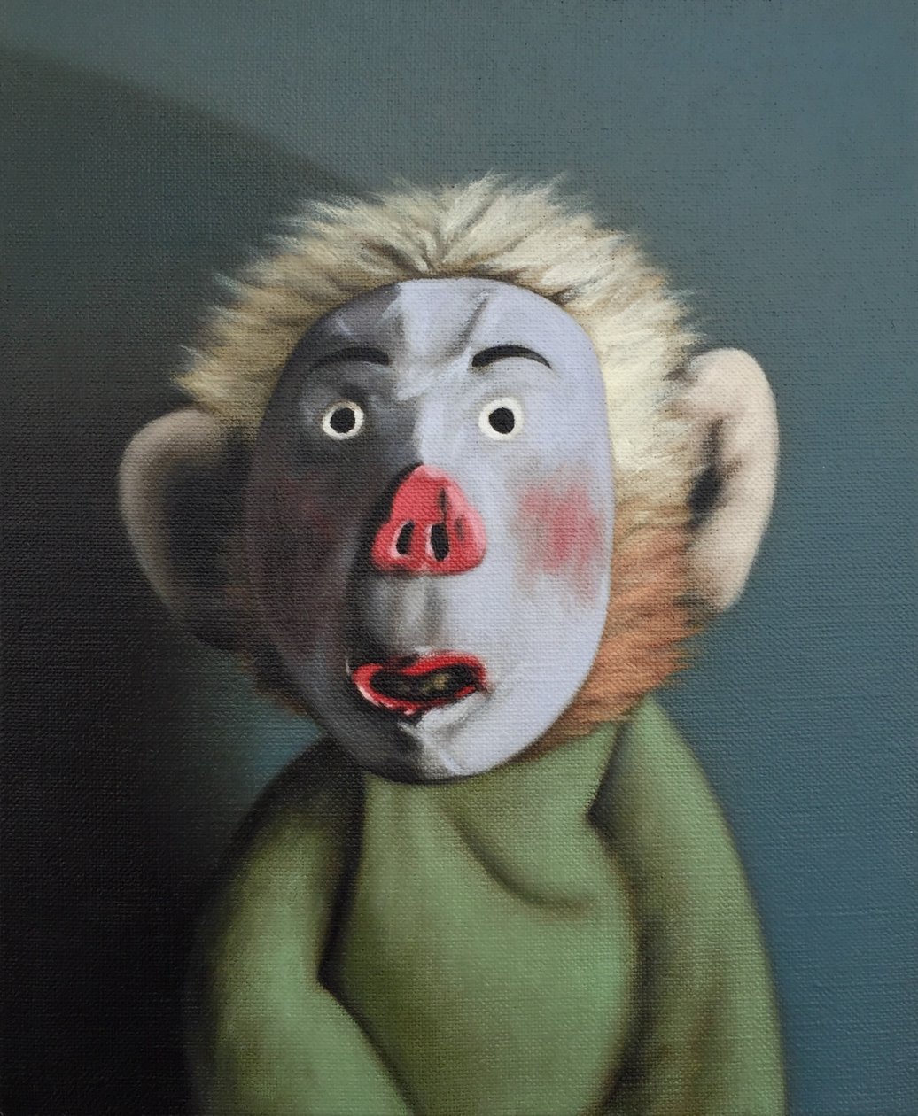 Scimmia con maschera da maiale da Peter Jones