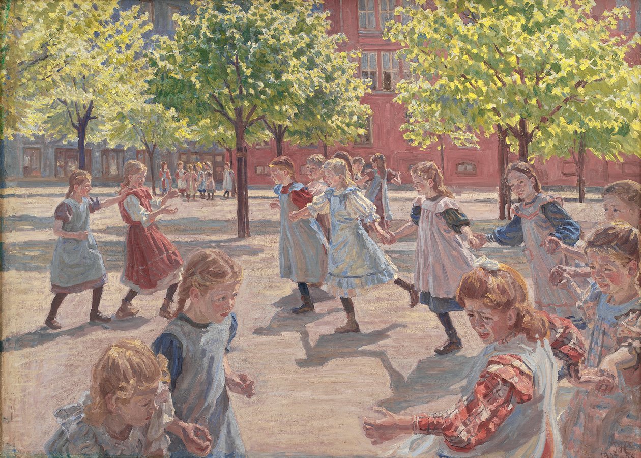 Bambini che giocano, Piazza Enghave, 1907-08 da Peter Marius Hansen