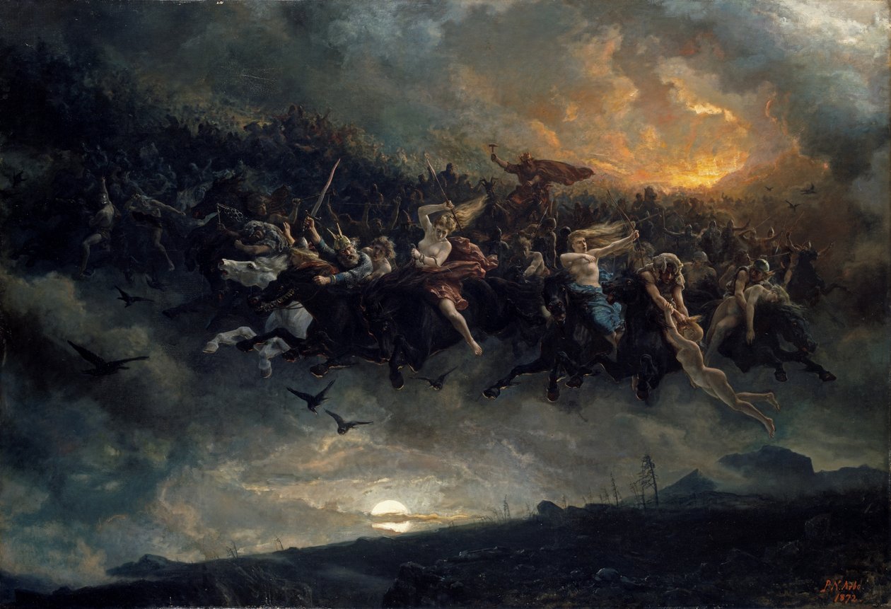 La caccia selvaggia di Odino, 1872 da Peter Nicolai Arbo