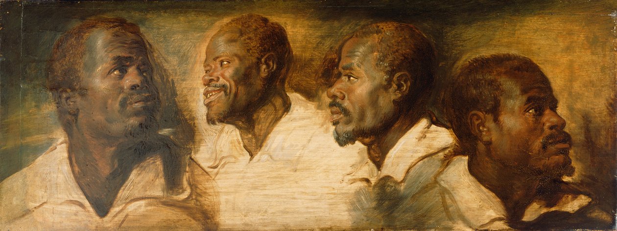 Quattro studi di testa maschile, c.1617-1620 da Peter Paul Rubens