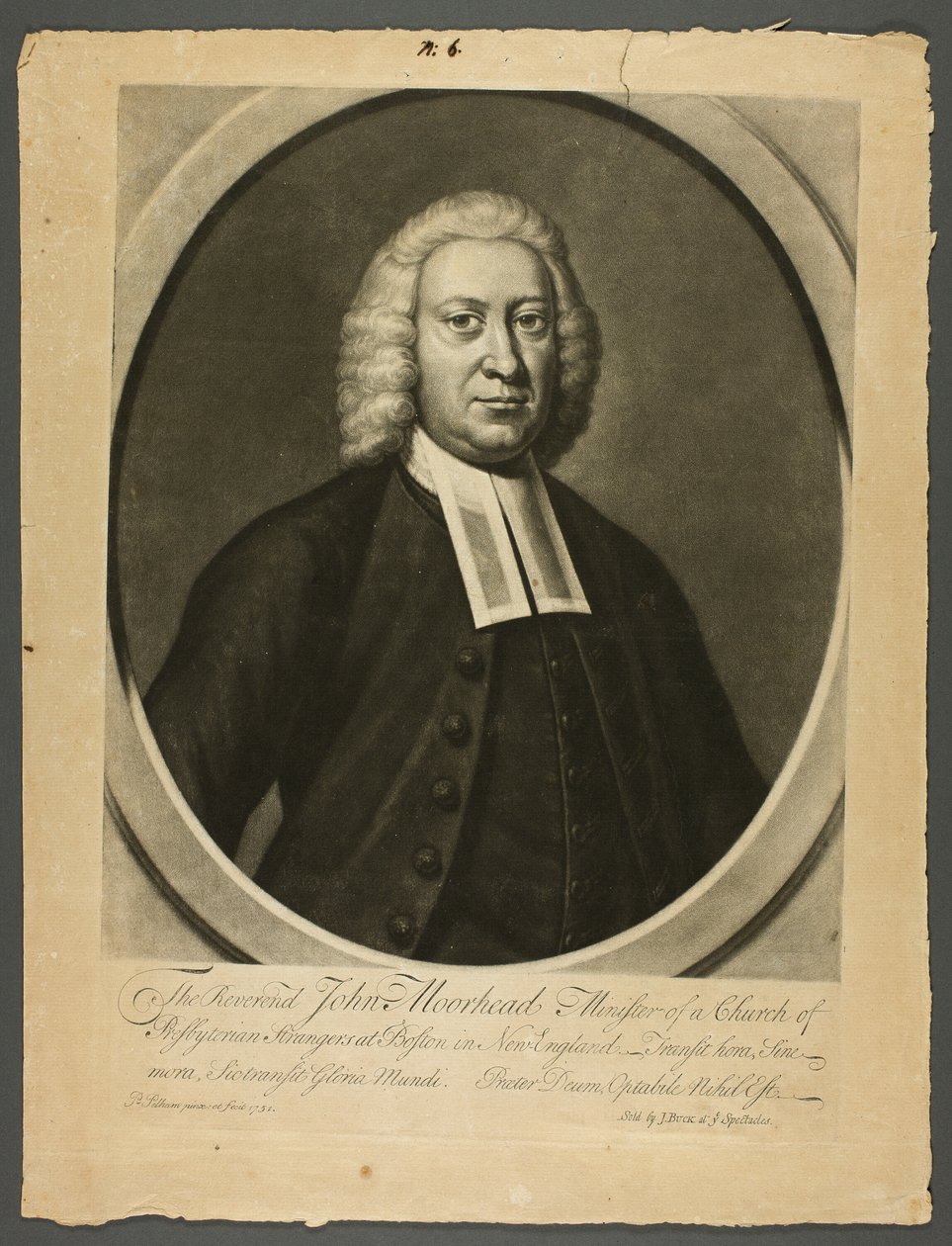 Reverendo John Moorhead da Peter Pelham