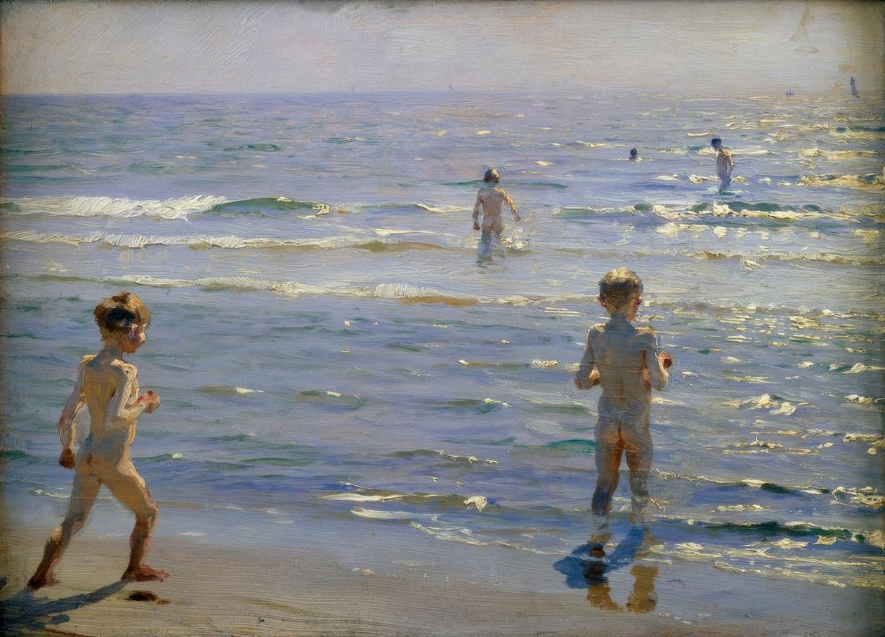 Ragazzi che fanno il bagno. Sole. Skagen da Peder Severin Krøyer