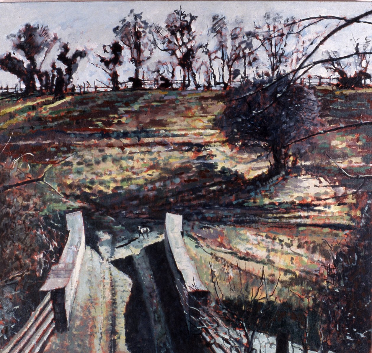 Ponte e cane, 2000 (olio su tela) da Peter Wilson