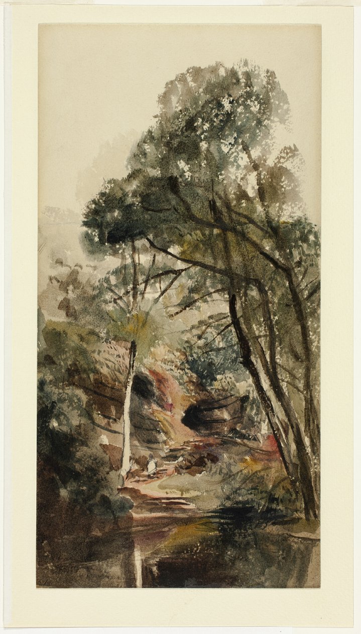Paesaggio fluviale boscoso da Peter de Wint