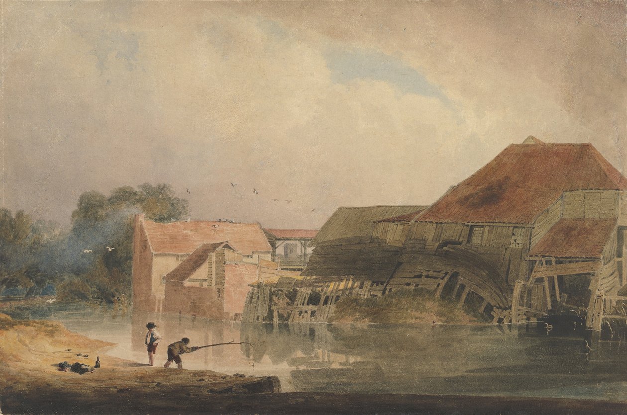Scena sul fiume Vecchio Mulino, 1805-10 da Peter de Wint