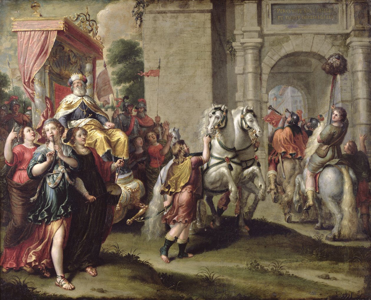 Il trionfo di Davide, c.1690 da Peter van Lint