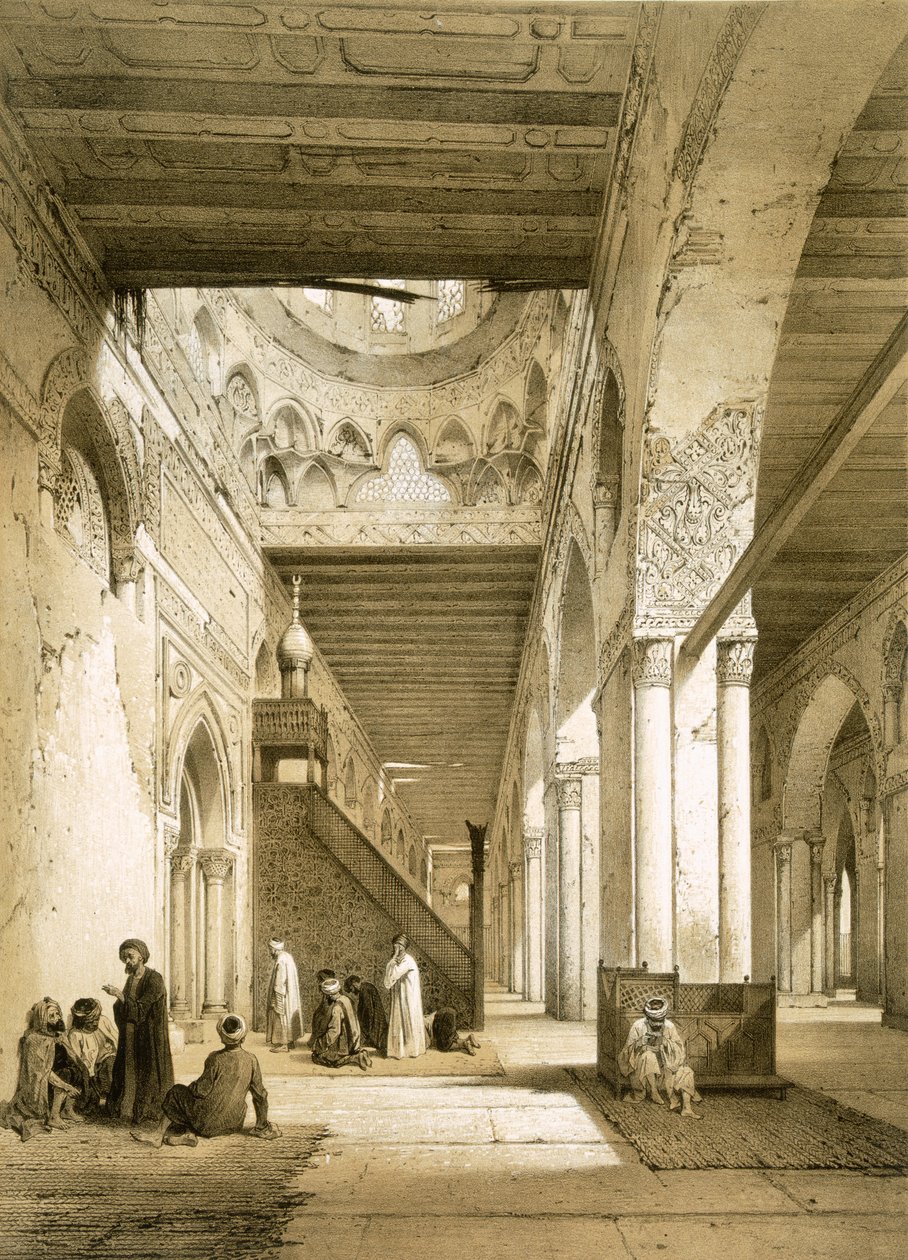 Interno della Maqsourah nella moschea del IX secolo di Ahmed Ibn-Touloun, Il Cairo da Philibert Joseph Girault de Prangey
