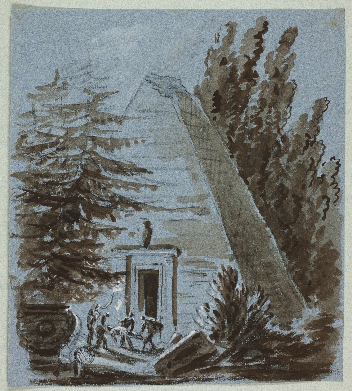 Sepoltura notturna vicino alla piramide da Philibert Louis Debucourt