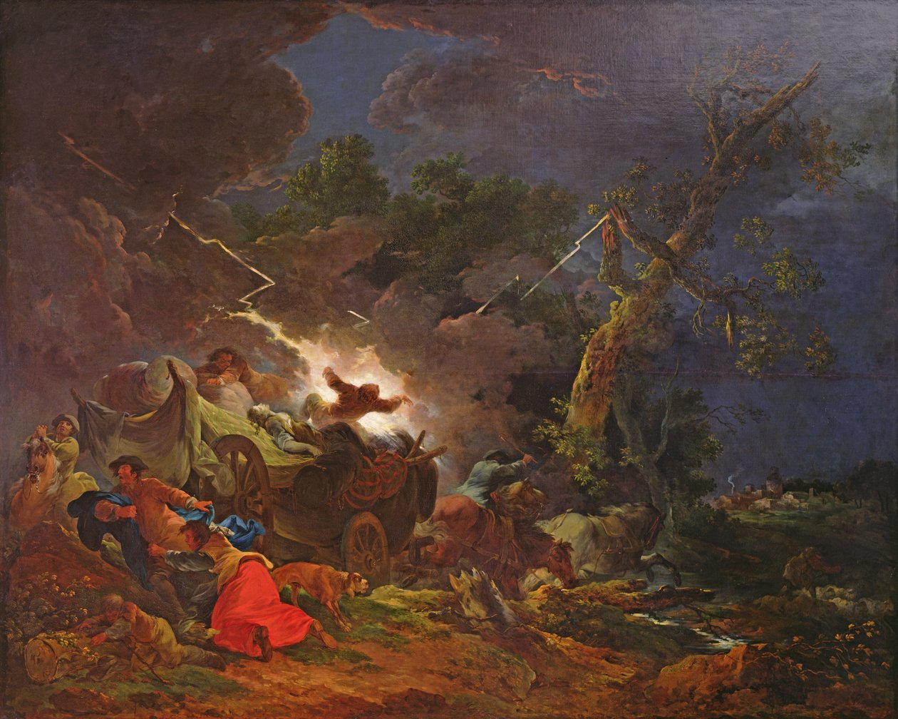 Contadini sorpresi da una tempesta, c.1770 da Philippe Jacques de Loutherbourg