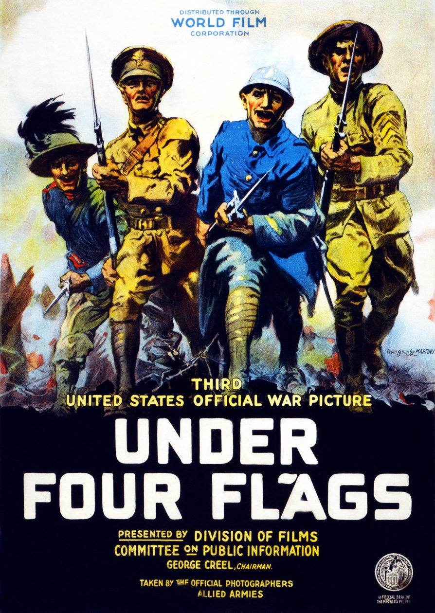Poster pubblicitario per il film Under Four Flags da Philip Martiny