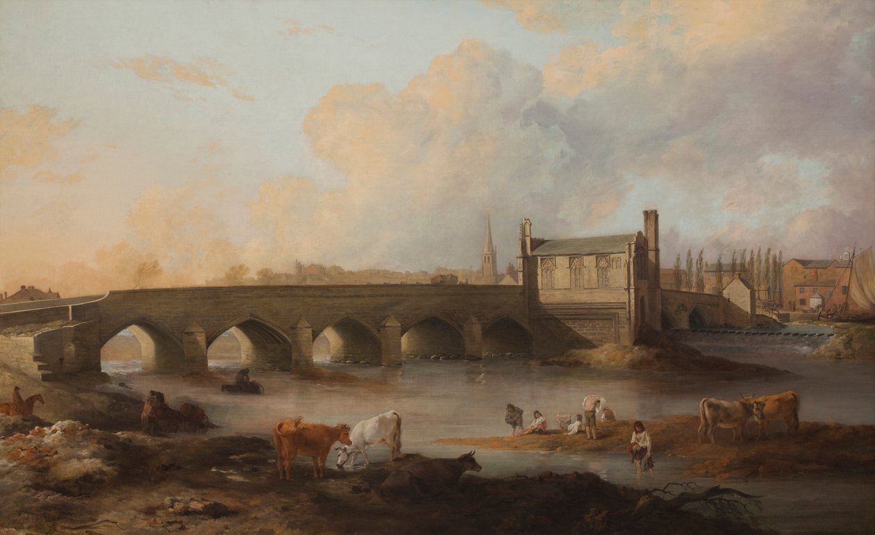 Ponte di Wakefield e Cappella del Chantry, 1793 da Philip Reinagle