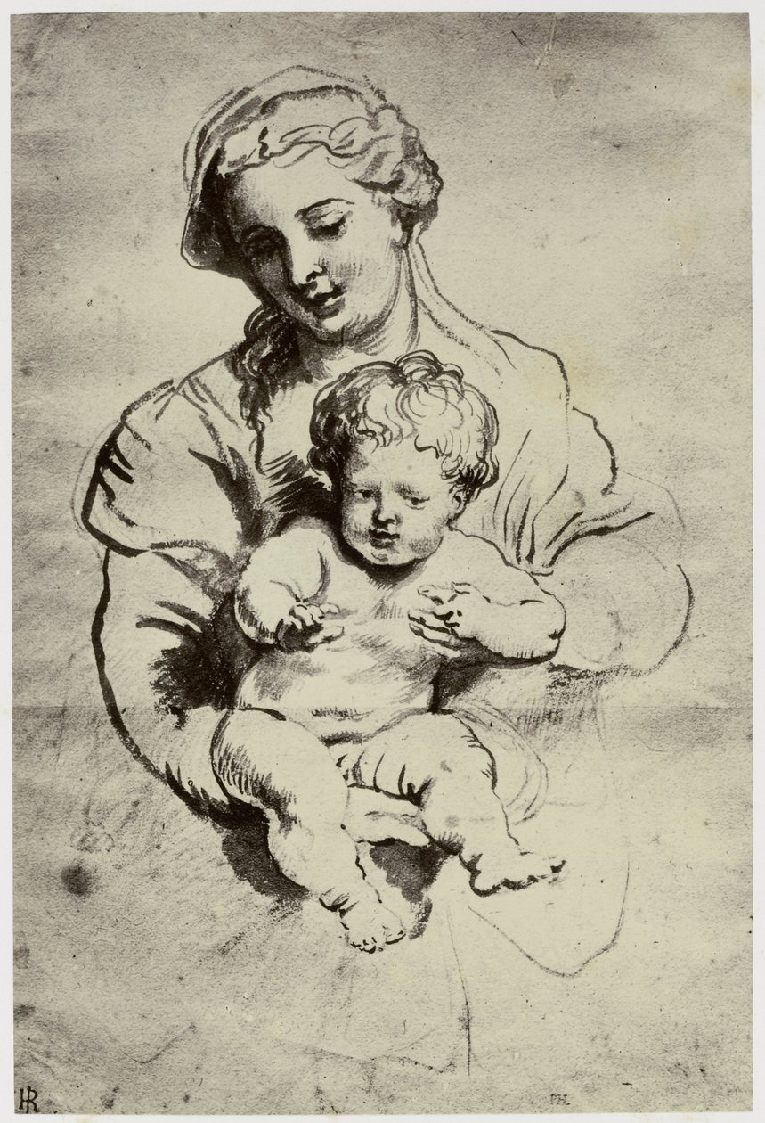 Rubens, sua moglie e figlio da Philip Henry Delamotte