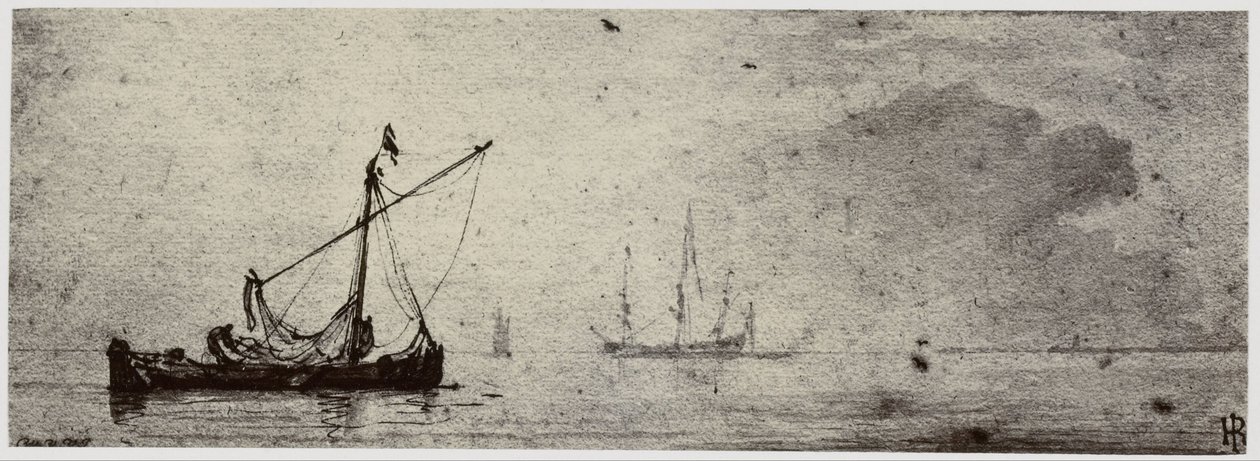 Van der Velde, Una chiatta da Philip Henry Delamotte