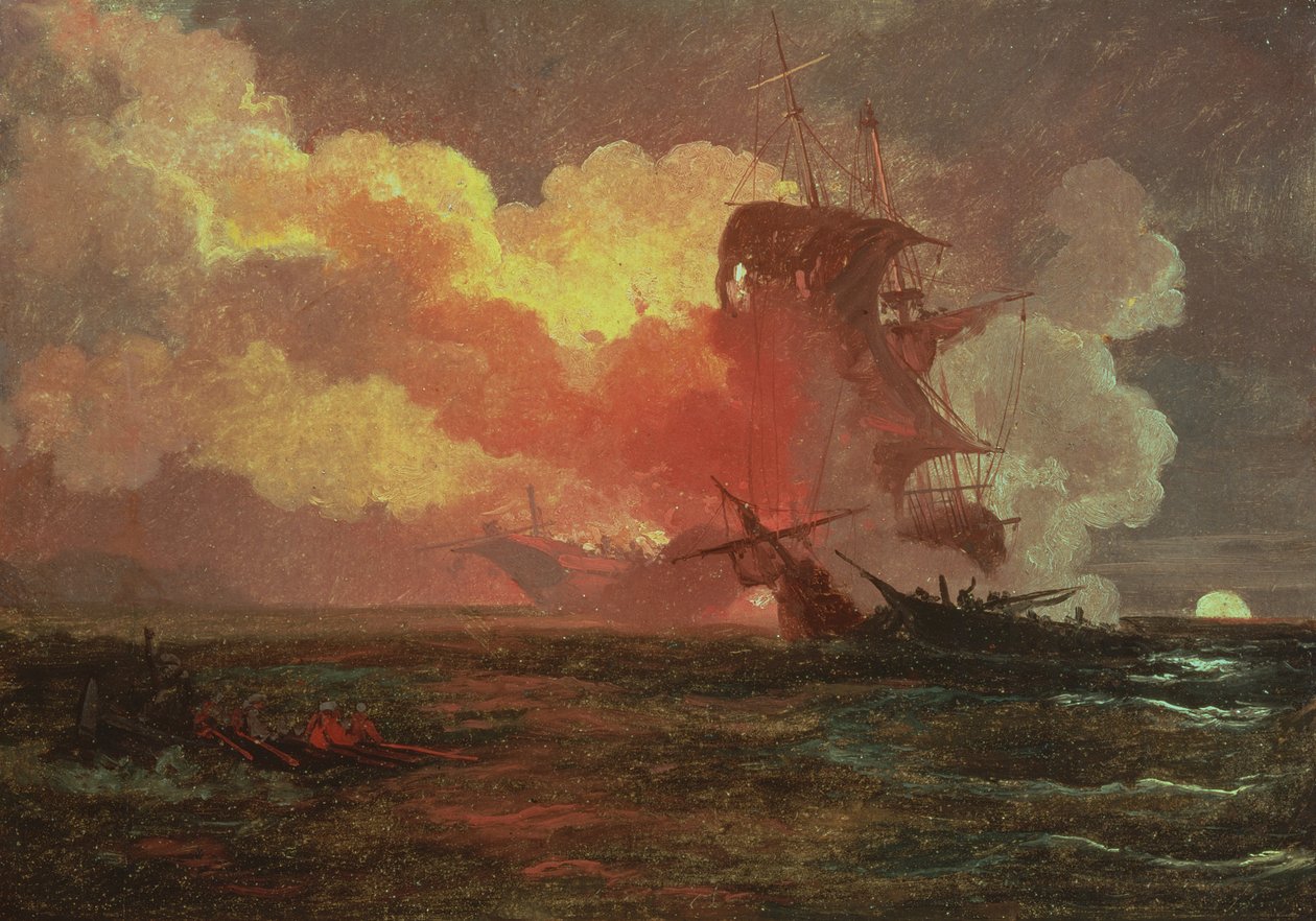 Uno Scontro Navale da Philip James de Loutherbourg