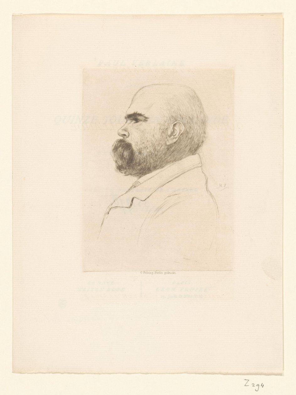 Ritratto di Paul Verlaine da Philip Zilcken