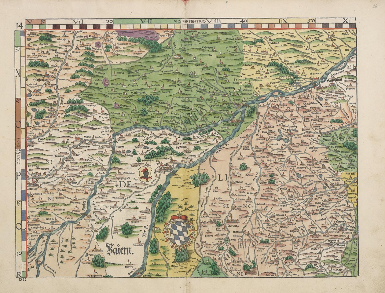 Carte bavaresi del 1568 (Tavola 14) da Philipp Apian