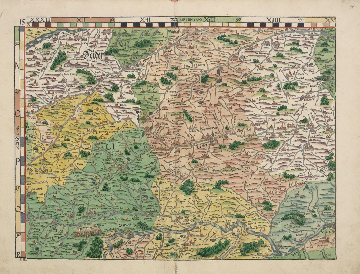 Carte bavaresi del 1568 (Tavola 15) da Philipp Apian