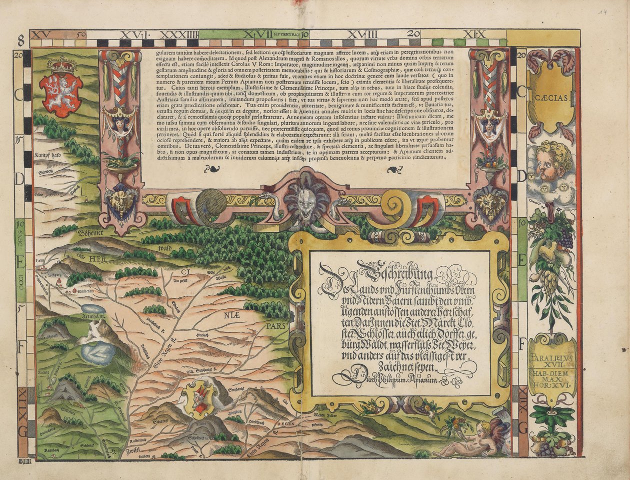 Carte bavaresi del 1568 (Tavola 8) da Philipp Apian