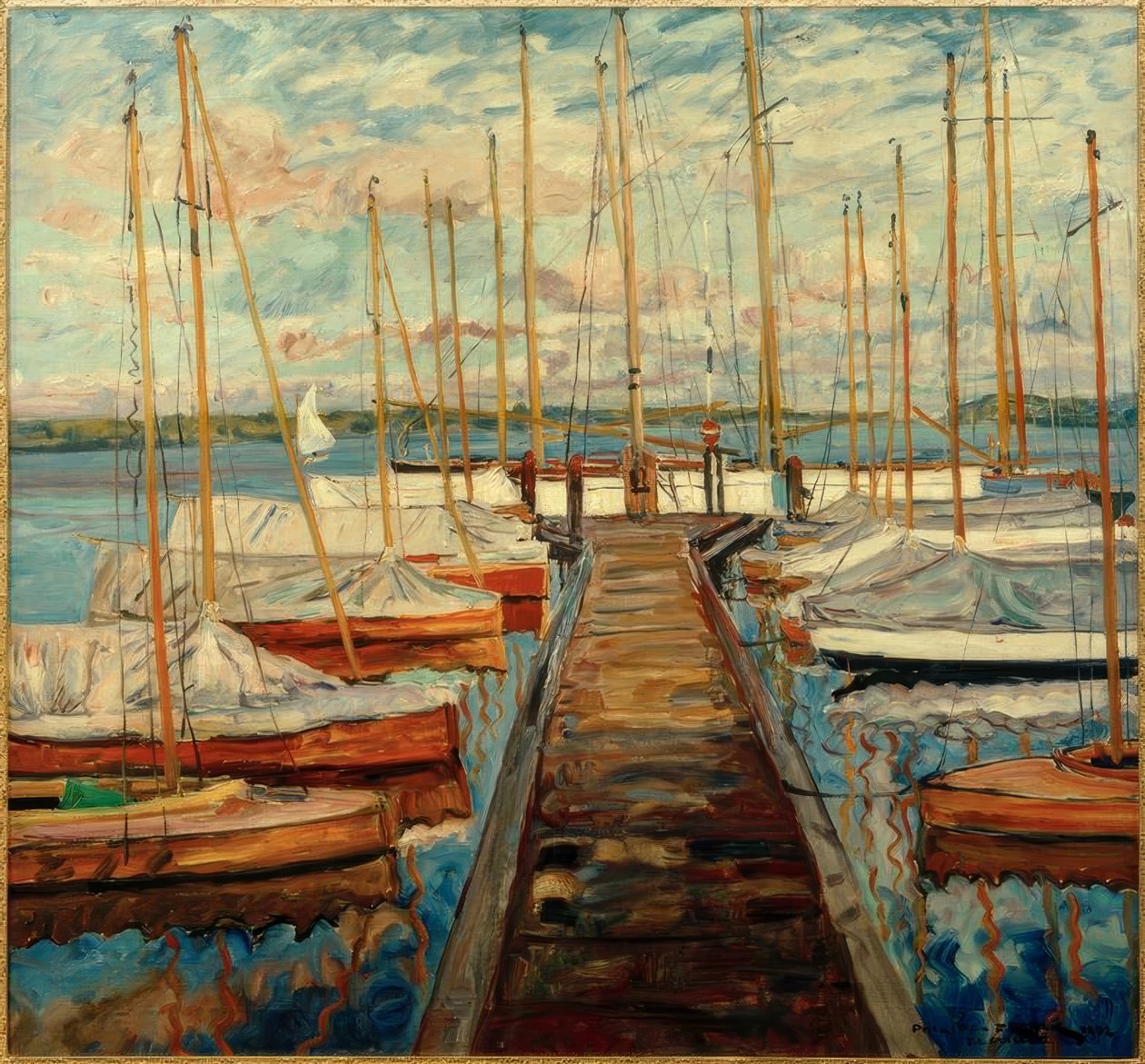 Pontile con barche a vela da Philipp Franck