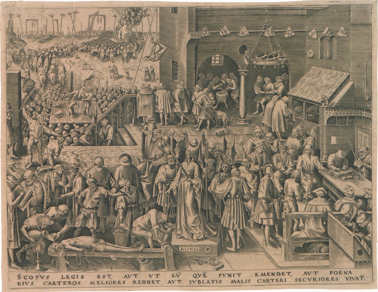 Justitia Giustizia da Le Sette Virtù, 1559 da Philipp Galle