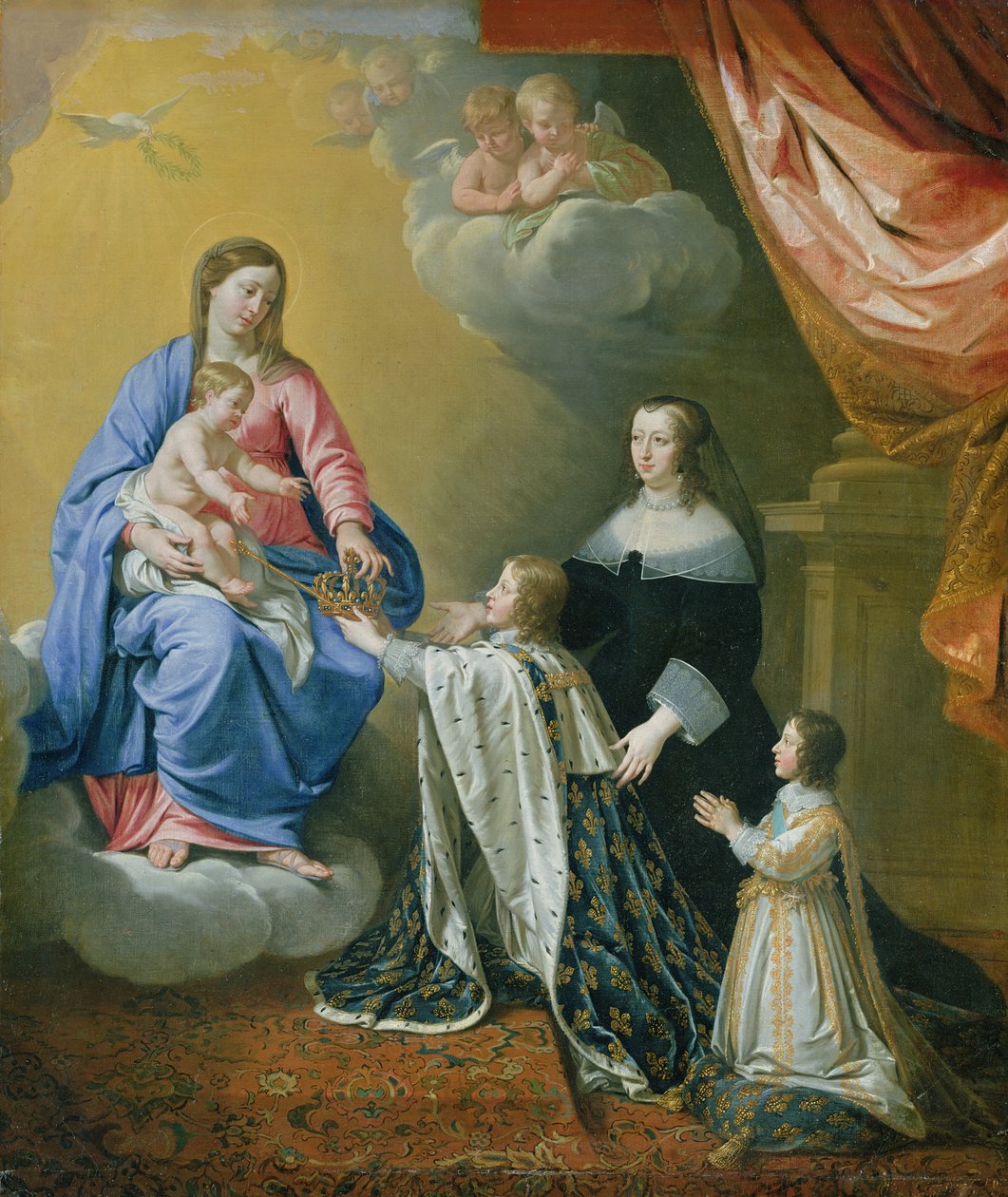 La Vergine Maria dona la corona e lo scettro a Luigi XIV, 1643 da Philippe de Champaigne