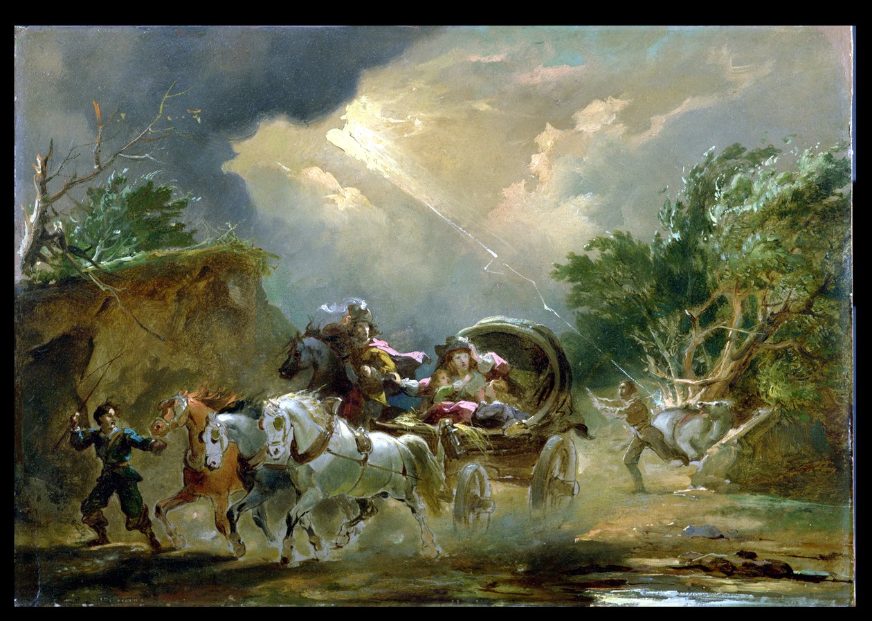 Carrozza in un temporale, 1790 da Philippe Jacques de Loutherbourg
