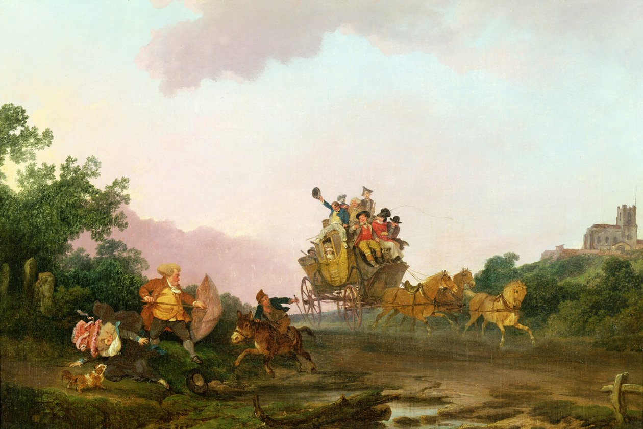 Festaioli su una carrozza, c.1785-90 da Philippe Jacques de Loutherbourg