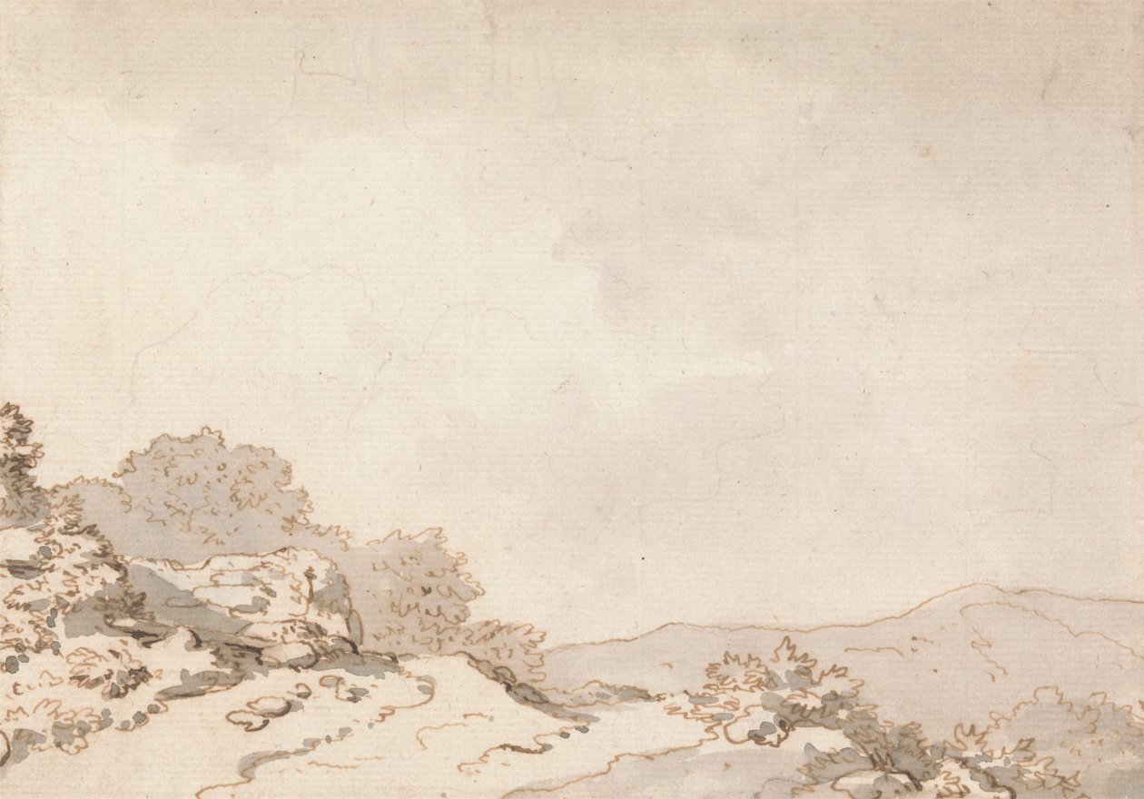 Un sentiero su una collina da Philippe Jacques de Loutherbourg