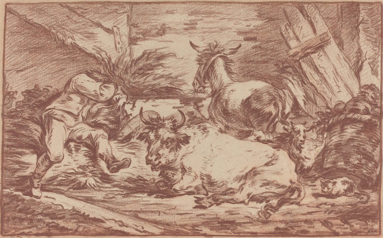 Animali in una stalla da Philippe Jacques de Loutherbourg II