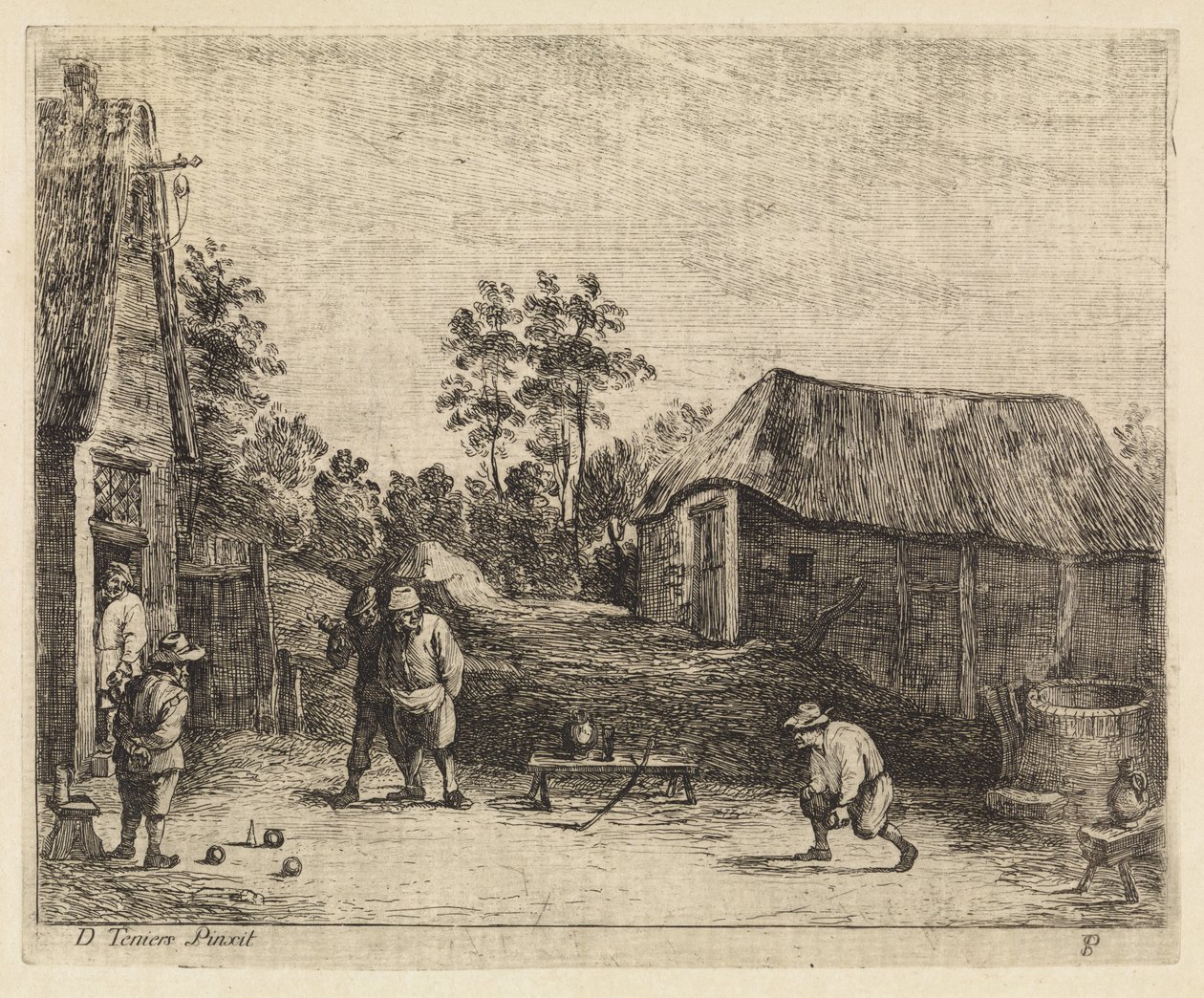 Contadini giocano a bocce da Philippe Lambert Joseph Spruyt