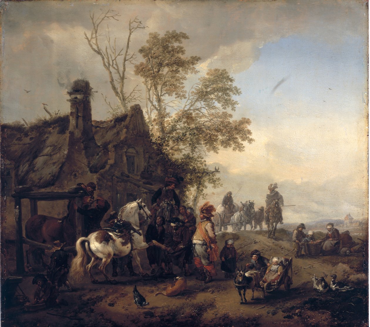 Cavallo pezzato fuori dalla fucina da Philips Wouwerman