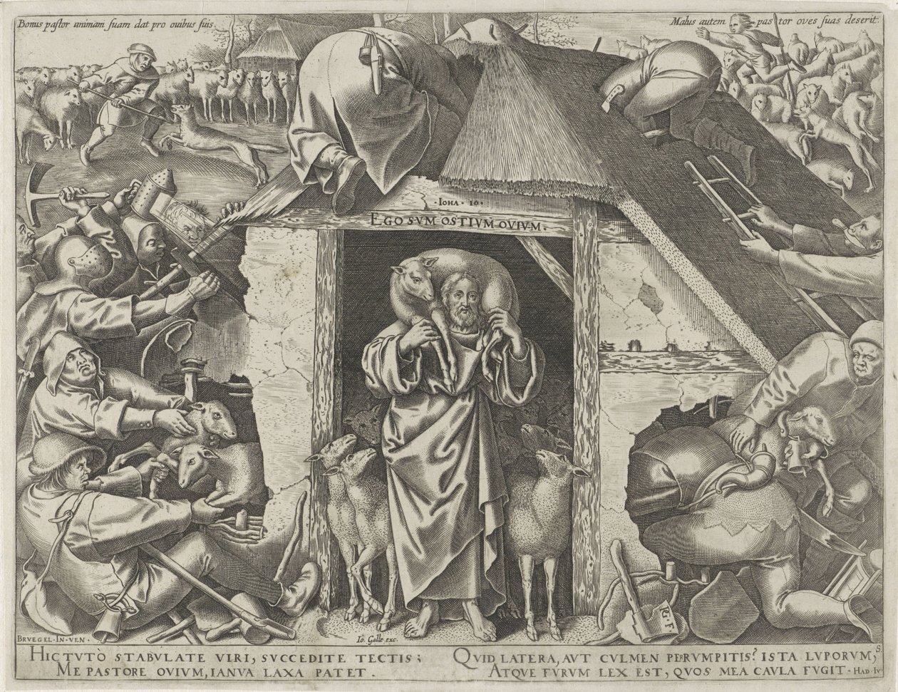 Parabola di Cristo come il buon pastore da Philips Galle
