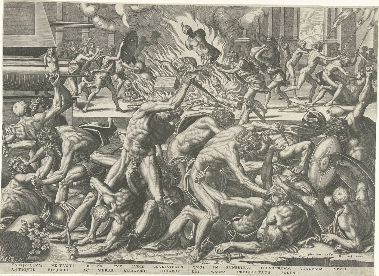 Combattimento di gladiatori da Philips Galle