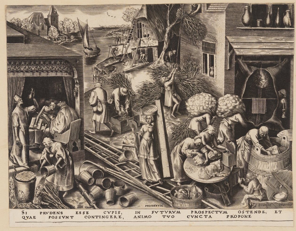 Prudenza, da Le sette virtù da Philips Galle