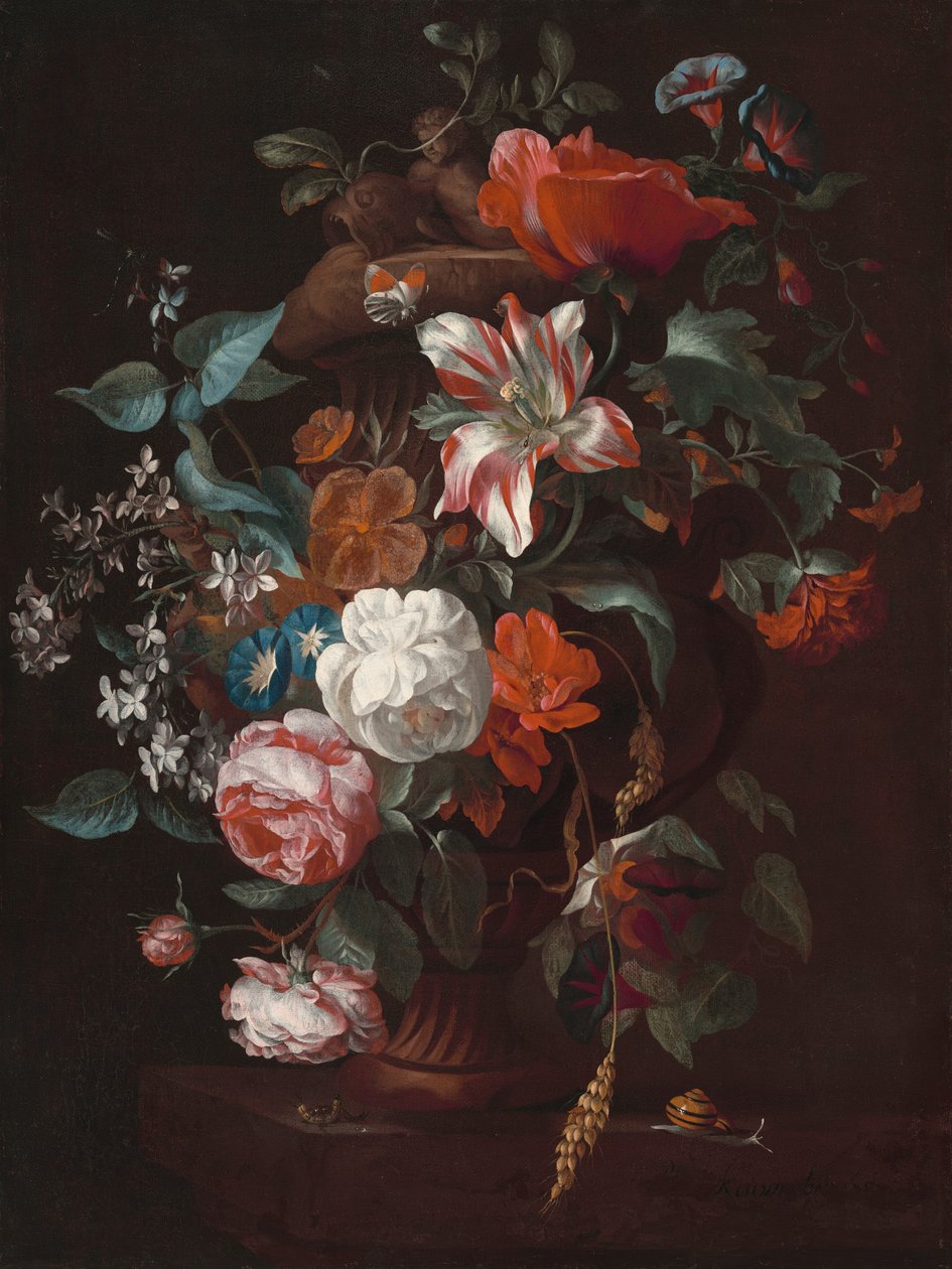 Fiori in un vaso, c. 1700 da Philips van Couwenbergh