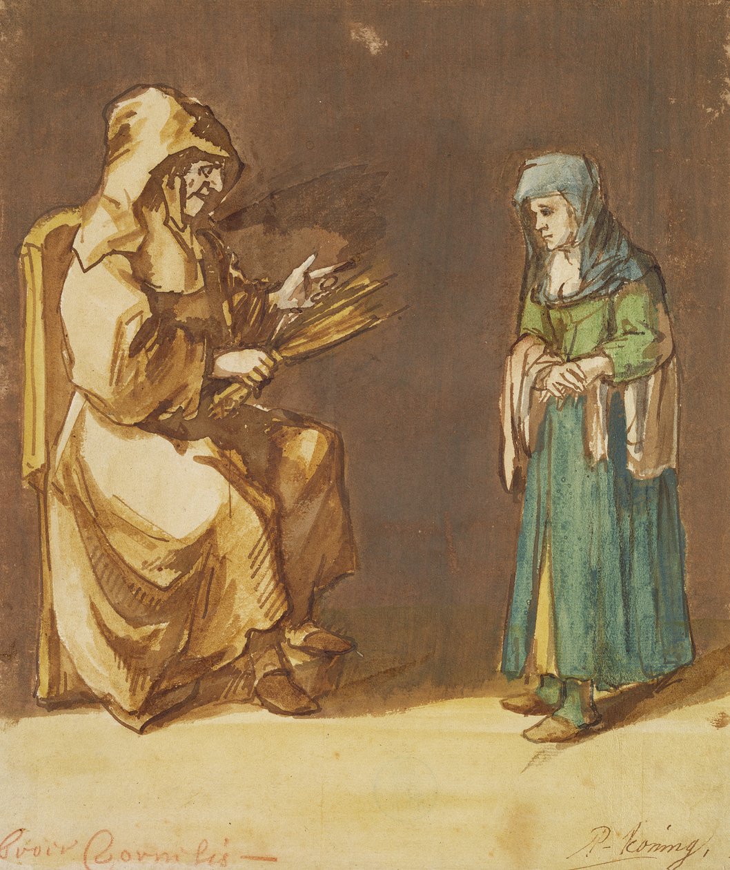 Fratello Cornelis travestito da Suora e una Donna Penitente da Phillips de Koninck
