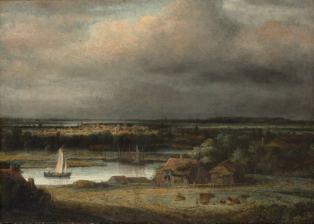 Ampio paesaggio fluviale, c.1648-49 da Phillips de Koninck