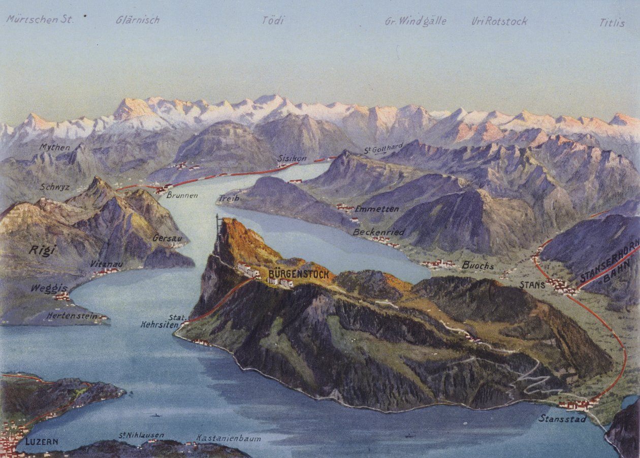 Burgenstock e il Lago dei Quattro Cantoni (foto a colori) da Photographer Swiss