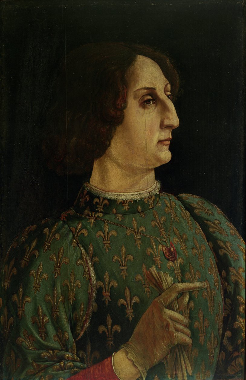 Ritratto di Galeazzo Mario Sforza (1444-76) c.1471 (tempera su pannello) da Piero del Pollaiolo