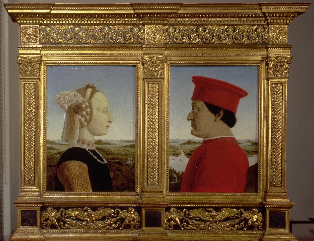 Ritratti del Duca Federico da Montefeltro e Battista Sforza, c.1465 da Piero della Francesca